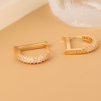1 Pair Simple Style Streetwear Letter Plating Inlay Copper Zircon Earrings main image 3