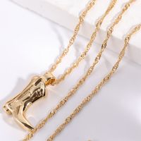 Copper Simple Style Plating Solid Color Pendant Necklace main image 4
