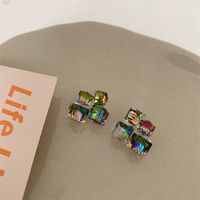 1 Pair Classic Style Color Block Alloy Ear Studs main image 1