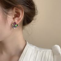 1 Pair Classic Style Color Block Alloy Ear Studs main image 5