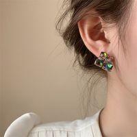 1 Pair Classic Style Color Block Alloy Ear Studs main image 4