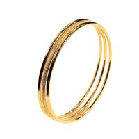 Simple Style Solid Color Stainless Steel Handmade Plating 18k Gold Plated Bangle main image 2