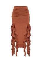 Summer Streetwear Solid Color Spandex Polyester Midi Dress Skirts main image 3