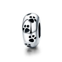 Casual Handmade Novelty Animal Paw Print Zircon Sterling Silver Wholesale Jewelry Accessories sku image 4