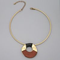 Retro Simple Style Geometric Alloy Wood Women's Earrings Necklace main image 3