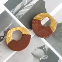 Retro Simple Style Geometric Alloy Wood Women's Earrings Necklace main image 6