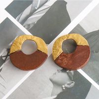 Retro Simple Style Geometric Alloy Wood Women's Earrings Necklace main image 2