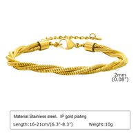 304 Stainless Steel 18K Gold Plated Modern Style Classic Style Commute Plating Solid Color Bracelets Necklace main image 4