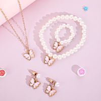 Casual Butterfly Mixed Materials Plating Kid's Necklace main image 1