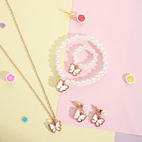 Casual Butterfly Mixed Materials Plating Kid's Necklace main image 3