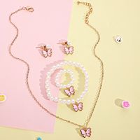Casual Butterfly Mixed Materials Plating Kid's Necklace sku image 1