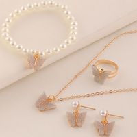 Cute Butterfly Arylic Alloy Inlay Acrylic Girl's Bracelets Earrings Necklace main image 3