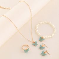 Cute Butterfly Arylic Alloy Inlay Acrylic Girl's Bracelets Earrings Necklace main image 2