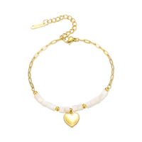 Cute Sweet Heart Shape Stainless Steel Opal Charm Bracelets main image 3