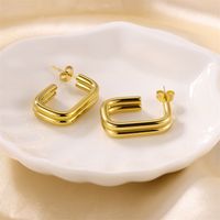 1 Pair Ig Style Simple Style Rectangle Stainless Steel Ear Studs main image 3