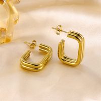1 Pair Ig Style Simple Style Rectangle Stainless Steel Ear Studs main image 2