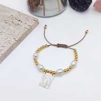 Vintage Style Virgin Mary Shell Copper Charm Plating 18k Gold Plated Women's Bracelets main image 1
