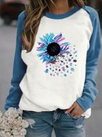 Women's Hoodie Long Sleeve Hoodies & Sweatshirts Printing Casual Flower main image 4