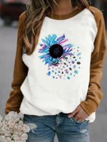 Women's Hoodie Long Sleeve Hoodies & Sweatshirts Printing Casual Flower main image 3