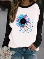 Women's Hoodie Long Sleeve Hoodies & Sweatshirts Printing Casual Flower main image 2