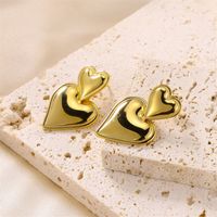 1 Pair Cute Sweet Heart Shape Stainless Steel Earrings main image 6