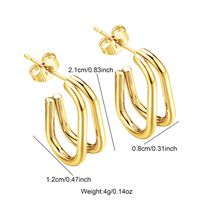 1 Pair Elegant Solid Color U Shape Stainless Steel Ear Studs main image 6