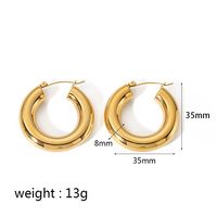 1 Pair Simple Style C Shape Solid Color Polishing Plating Chunky 304 Stainless Steel 18K Gold Plated Ear Studs sku image 1
