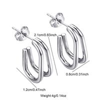 1 Pair Elegant Solid Color U Shape Stainless Steel Ear Studs sku image 1