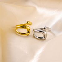 Retro Classic Style Solid Color Snake Stainless Steel Open Rings main image 7