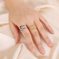 Retro Classic Style Solid Color Snake Stainless Steel Open Rings main image 6