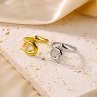 Retro Classic Style Solid Color Snake Stainless Steel Open Rings main image 5