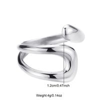 Retro Classic Style Solid Color Snake Stainless Steel Open Rings sku image 1