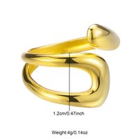 Retro Classic Style Solid Color Snake Stainless Steel Open Rings sku image 2