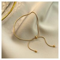 Elegant Solid Color Solid Color Stainless Steel 18K Gold Plated Women's Anklet main image 2