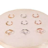 201 Stainless Steel Copper Simple Style Plating Solid Color Open Rings main image 3