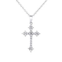 Wholesale Simple Style Cross 201 Stainless Steel Copper Plating Inlay Zircon Pendant Necklace main image 2