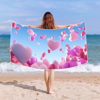 Letter Heart Shape Butterfly Superfine Fiber Casual Cute Beach Towels sku image 2