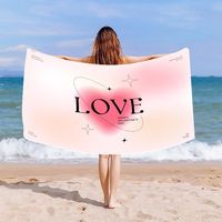 Letter Heart Shape Butterfly Superfine Fiber Casual Cute Beach Towels sku image 3