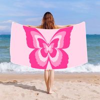 Letter Heart Shape Butterfly Superfine Fiber Casual Cute Beach Towels sku image 6