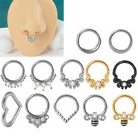Modern Style Simple Style Shiny Water Droplets Stainless Steel Plating Inlay Zircon Nose Studs main image 1
