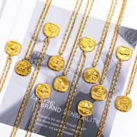 201 Stainless Steel 304 Stainless Steel Gold Plated Retro Plating Constellation Pendant Necklace main image 2