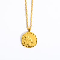 201 Stainless Steel 304 Stainless Steel Gold Plated Retro Plating Constellation Pendant Necklace sku image 3