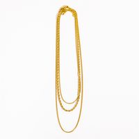 201 Stainless Steel Titanium Steel Gold Plated Simple Style Streetwear Plating Solid Color Layered Necklaces sku image 1