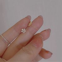 1 Pair Sweet Simple Style Flower Plating Inlay Copper Zircon Gold Plated Silver Plated Ear Studs main image 1