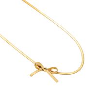 201 Stainless Steel Titanium Steel Gold Plated Elegant Streetwear Plating Bow Knot Necklace sku image 5