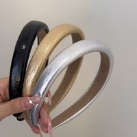 Simple Style Solid Color Pu Leather Hair Band main image 1