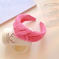 Lady Solid Color Cloth Knitting Hair Band Hair Tie sku image 1