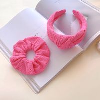 Lady Solid Color Cloth Knitting Hair Band Hair Tie main image 5