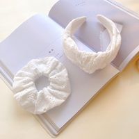 Lady Solid Color Cloth Knitting Hair Band Hair Tie main image 2