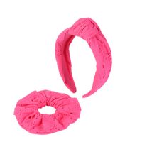 Lady Solid Color Cloth Knitting Hair Band Hair Tie main image 4